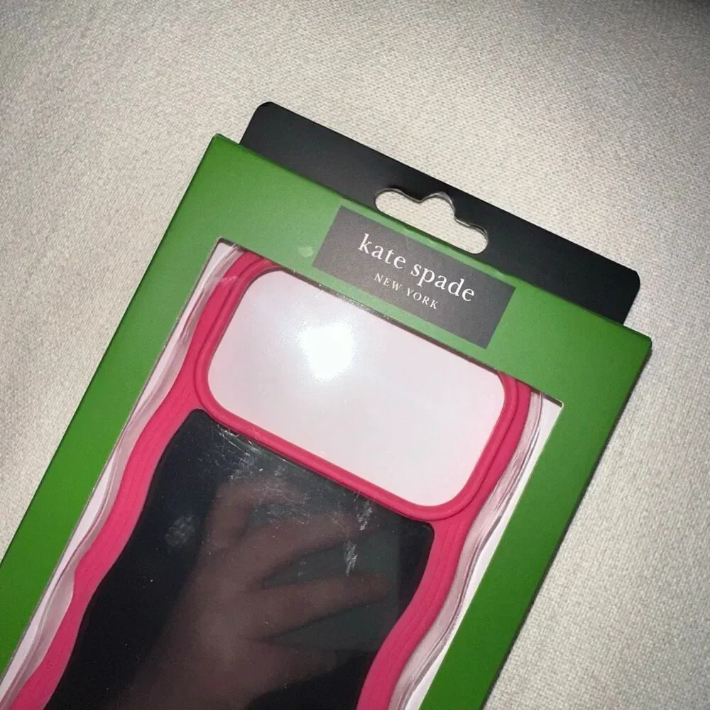 Kate Spade New York iPhone 17 Pro Max Phone Case Bright Pink Wavy Mirror NWT